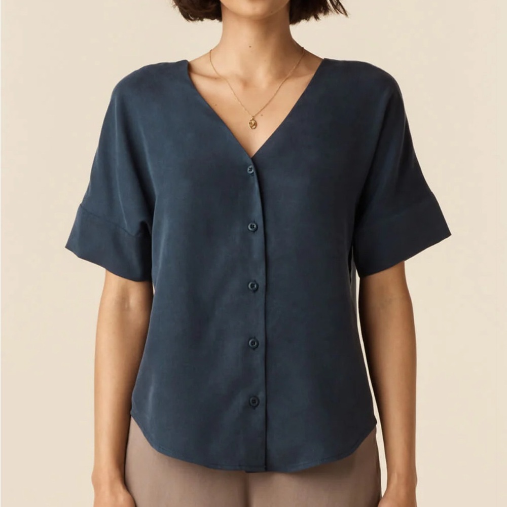 Elegant Navy Blue Women's Top
